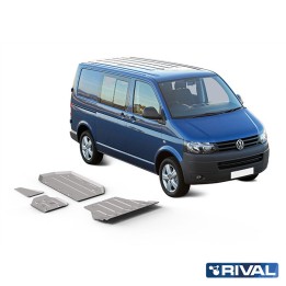 Skid Plate Set, Rival Caravelle Multivan Transpo, Color Silver, Volkswagen Transporter T5 / T6 2003 - Present - EDK.ro