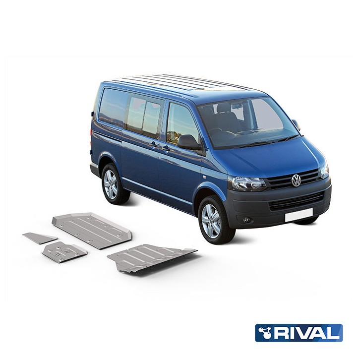 Skid Plate Set, Rival Caravelle Multivan Transpo, Color Silver, Volkswagen Transporter T5 / T6 2003 - Present - EDK.ro