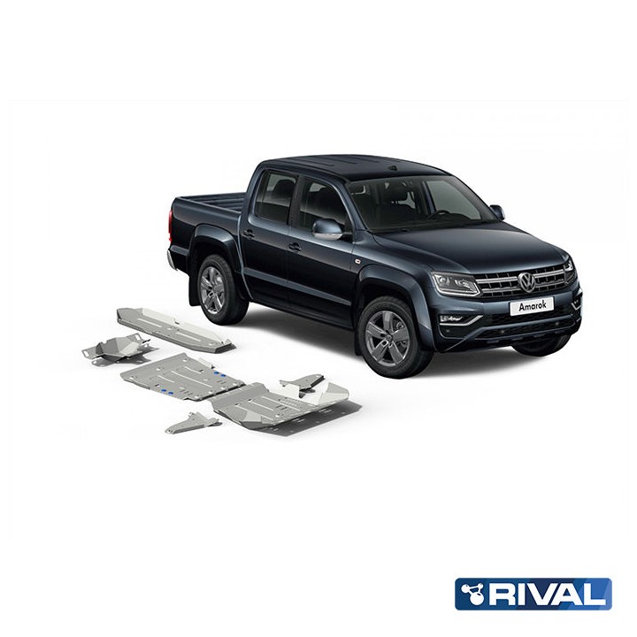 Set Scuturi Radiator, Motor, Cutie de Viteze, Cutie de Transfer, Rezervor, Brațe Față și Diferențial, Rival, Culoare Argintiu, V