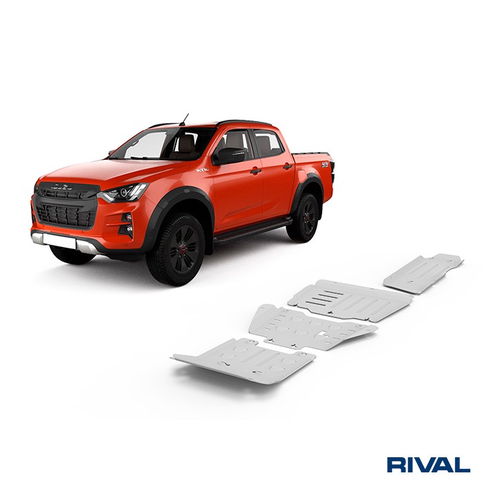 Set Scuturi Radiator, Motor, Cutie de Viteze, Cutie de Transfer și Rezervor, Rival 2L Diesel / 3L Diesel 1 9, Culoare Argintiu, 