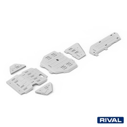 Set Scuturi Motor, Cutie de Viteze, Cutie de Transfer, Rezervor și Brațe Față, Rival 2.8L Diesel, Culoare Argintiu, Toyota Land 