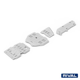 Set Scuturi Motor, Cutie de Viteze, Cutie de Transfer și Rezervor, Rival 2.8L Diesel, Culoare Argintiu, Toyota Land Cruiser 2024