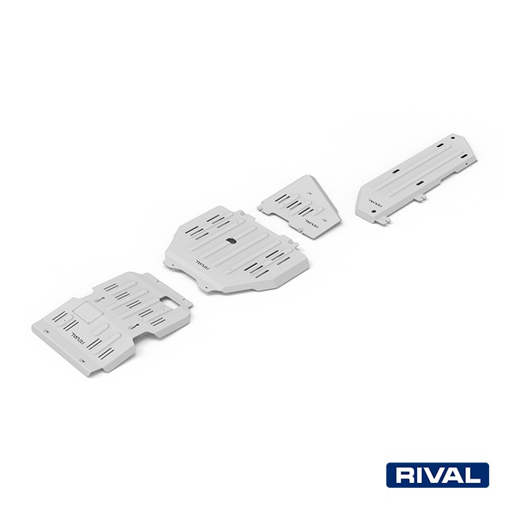 Set Scuturi Motor, Cutie de Viteze, Cutie de Transfer și Rezervor, Rival 2.8L Diesel, Culoare Argintiu, Toyota Land Cruiser 2024