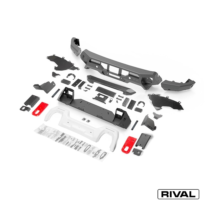 Bullbar Off-Road, Rival cu Lumini LED, Culoare Negru, Ford Ranger Raptor 2022 - Prezent - EDK.ro