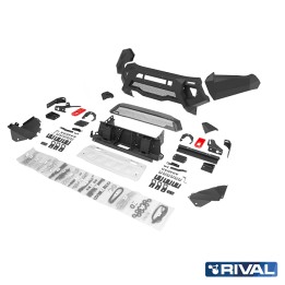Bullbar Off-Road, Rival cu Lumini LED, Culoare Negru, Toyota Hilux 2020 - 2025 - EDK.ro