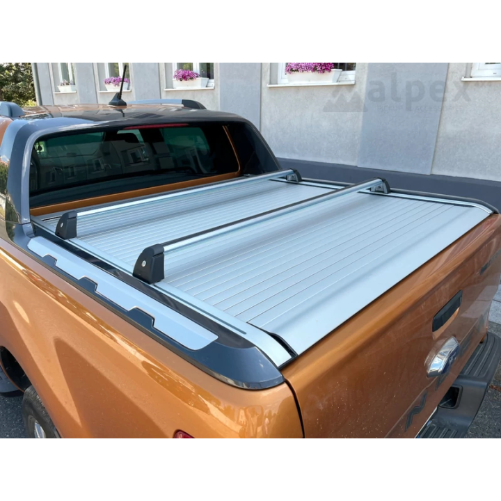 Cargo Carriers, RealTruck Wildtrak Original Electric Roll Cover -, 1 Pair, Color Silver, Ford Ranger Double Cab / Extra Cab 2020