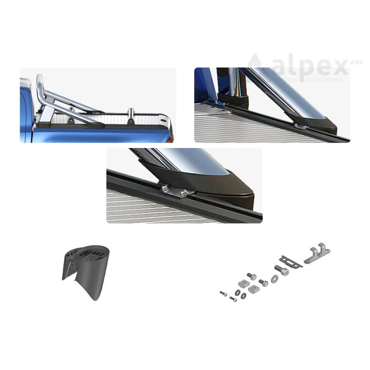Adapter Kit for OEM Rollbar, RealTruck MTR Roll, Toyota Hilux Extra Cab 2016 - 2026 - EDK.ro