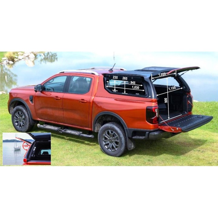 Hardtop Bed Cover, Maxliner Venture, Ford Ranger Double Cab 2012 - 2022 - EDK.ro