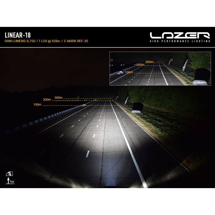 Proiector LED Omologat, Lazer Lamps Linear-18, Flux Luminos 13,500Lm, Putere 130W - EDK.ro