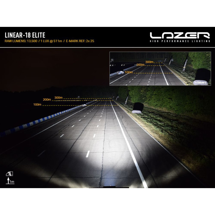 Proiector LED Omologat, Lazer Lamps Linear-18 Elite, Flux Luminos 13,500Lm, Putere 130W - EDK.ro