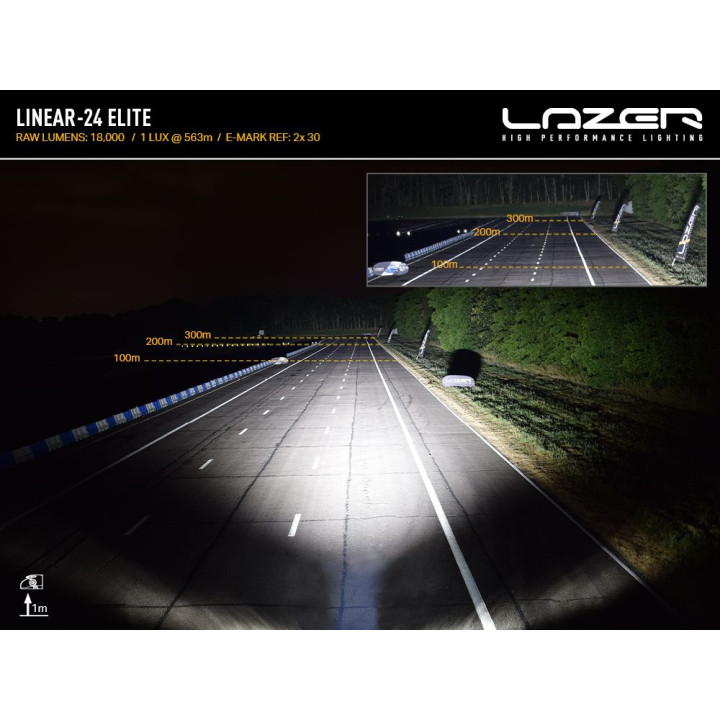 Proiector LED Omologat, Lazer Lamps Linear-24 Elite, Flux Luminos 18,000Lm, Putere 188W - EDK.ro