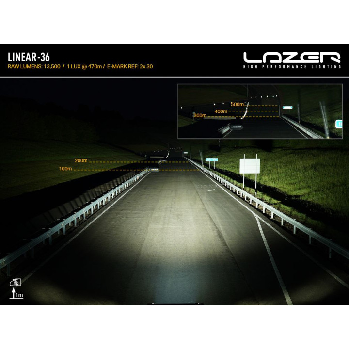 Proiector LED Omologat, Lazer Lamps Linear-36, Flux Luminos 13,500Lm, Putere 126W - EDK.ro