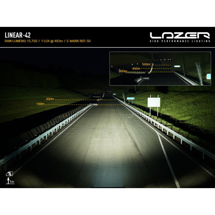 Proiector LED Omologat, Lazer Lamps Linear-42, Flux Luminos 15,750Lm, Putere 147W - EDK.ro