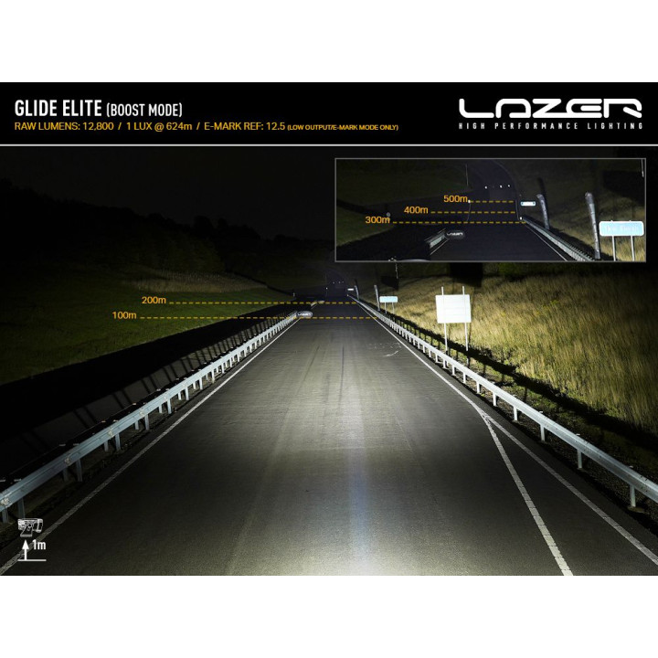 EC Approved LED Projector, Lazer Lamps Glide Elite PL with Side Mounting Kit, Luminous Flux 12,800Lm, Power 130W - EDK.ro