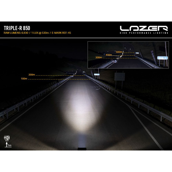 Proiector LED Omologat, Lazer Lamps Triple-R 850, Flux Luminos 6,930Lm, Putere 66W - EDK.ro