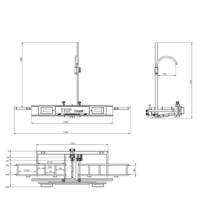 Motorcycle Carrier, Hakr Cross Carrier HV1151, with Tow Hook Attachment - EDK.ro