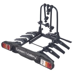 4-Bike Carrier, Green Valley Discovery 160514-4, with Towbar Attachment, Color Black - EDK.ro