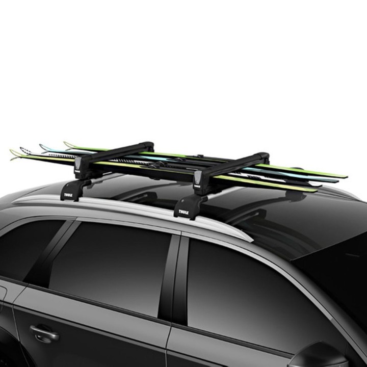 Ski Carrier, Thule SnowPack 7324 4-pair, with T-profile Aluminum Crossbar Attachment, Color Black - EDK.ro