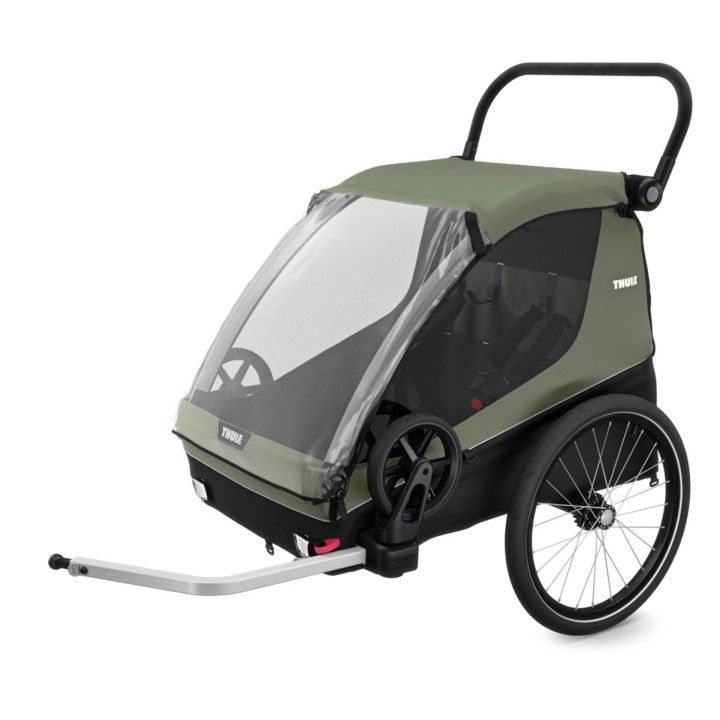 Remorcă Bicicletă, Thule Courier Vintage 2-child, Culoare Verde - EDK.ro