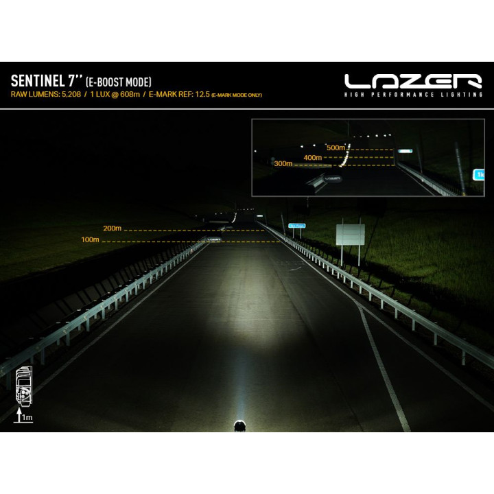 Proiector LED Omologat, Lazer Lamps Sentinel 7", Flux Luminos 5,208Lm, Putere 64W - EDK.ro