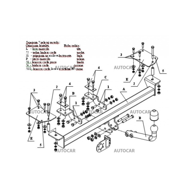Towbar, Auto-Hak, Semi-Detachable System, Fiat Brava 5-Door 1995 - 2001 - EDK.ro