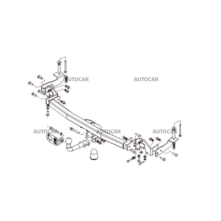 Towbar, Auto-Hak, Automatic Detachable System, Fiat Doblò Pickup 2000 - 2009 - EDK.ro