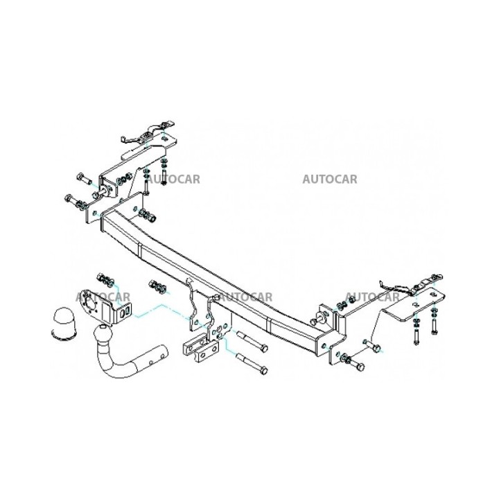 Towbar, Auto-Hak, Automatic Detachable System, Fiat Punto 3/5-Door 1999 - 2011 - EDK.ro
