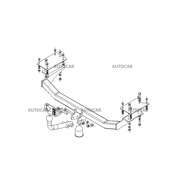 Towbar, Auto-Hak, Semi-Detachable System, Fiat Seicento 3-Door 1998 - 2003 - EDK.ro