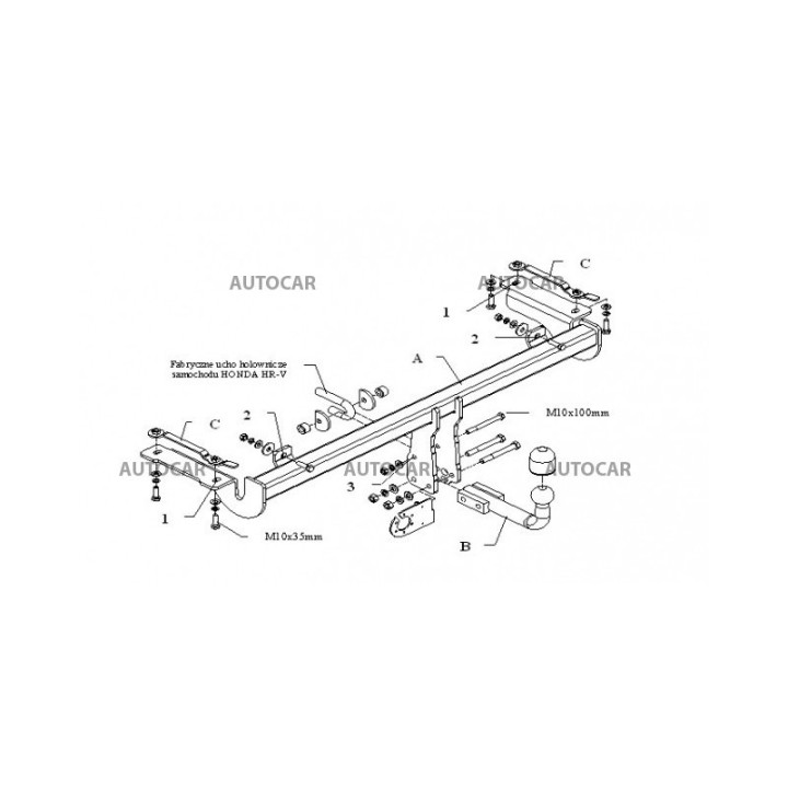 Cârlig de Remorcare, Auto-Hak, Sistem Demontabil Automat, Honda HR-V 3/5 Uși 2002 - 2014 - EDK.ro