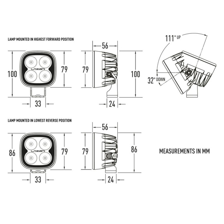 Proiector LED Omologat, Lazer Lamps Utility-25 MAXX, Flux Luminos 4,560Lm, Putere 45W - EDK.ro