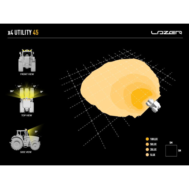 Proiector LED Omologat, Lazer Lamps Utility 45 with Slimline Mounting Kit, Flux Luminos 4,560Lm, Putere 45W - EDK.ro