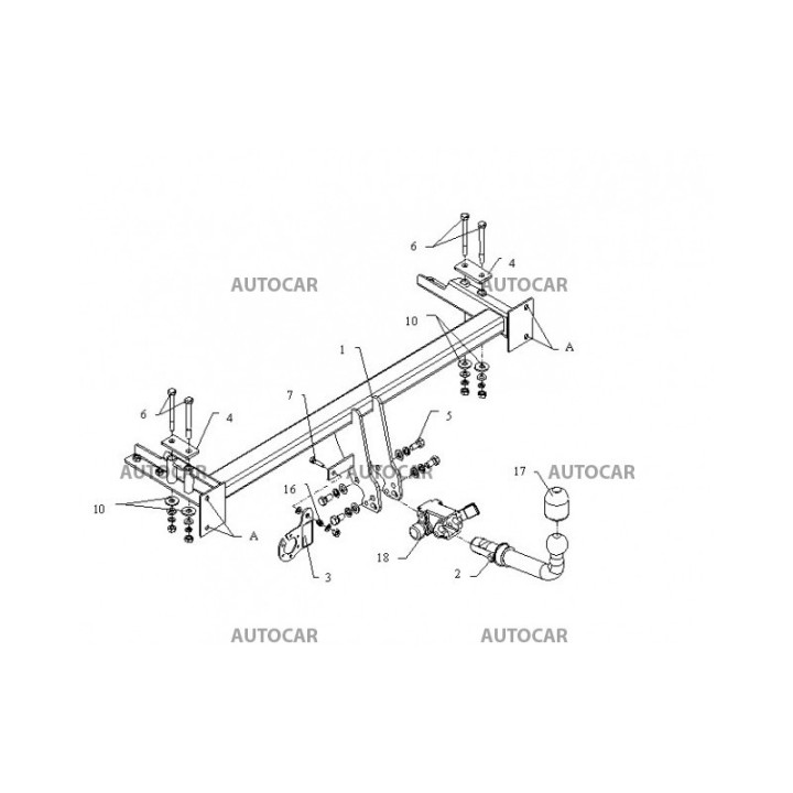 Towbar, Auto-Hak, Semi-Detachable System, Chevrolet Lacetti Station Wagon 2005 - Present - EDK.ro
