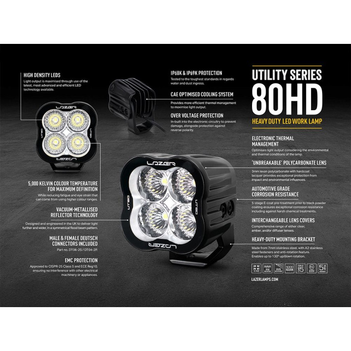 EC Approved LED Projector, Lazer Lamps Utility-80 HD Variable Brightness, Luminous Flux 8,940Lm, Power 80W - EDK.ro