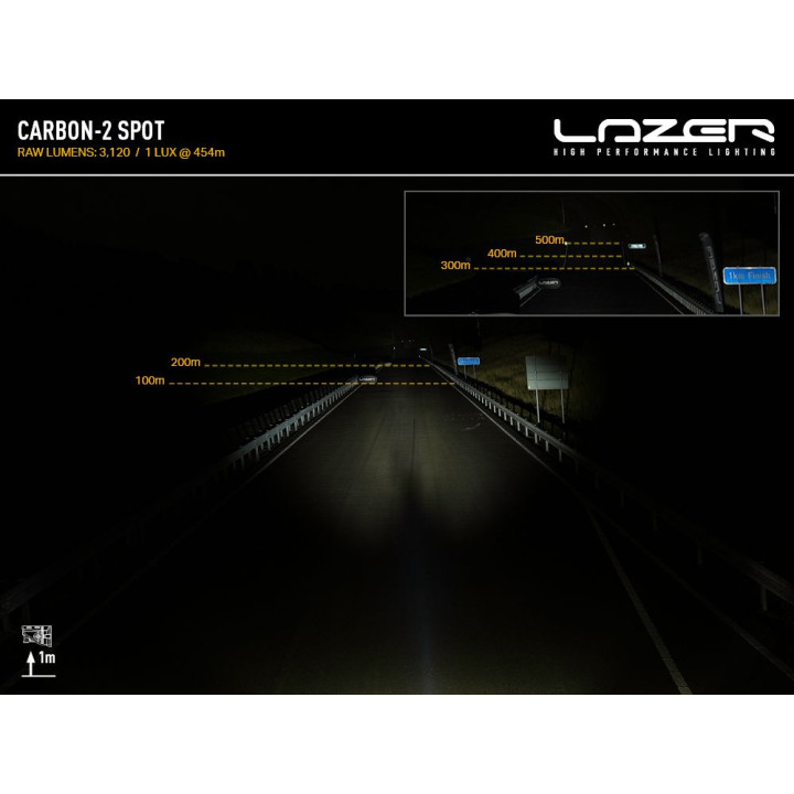 Proiector LED Omologat, Lazer Lamps Carbon-2 Spot, Flux Luminos 3,120Lm, Putere 29W - EDK.ro