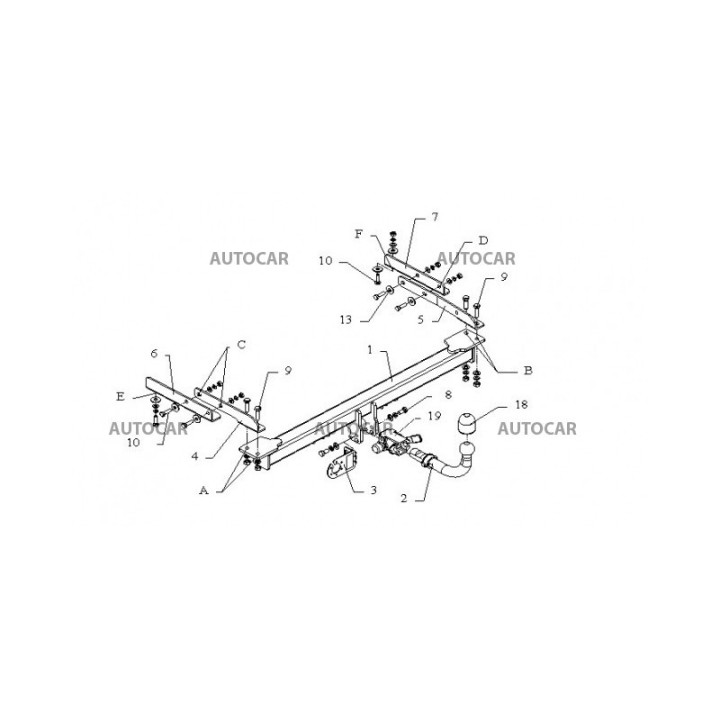 Towbar, Auto-Hak, Semi-Detachable System, Mercedes-Benz C-Class 4-Door 1993 - 2000 - EDK.ro