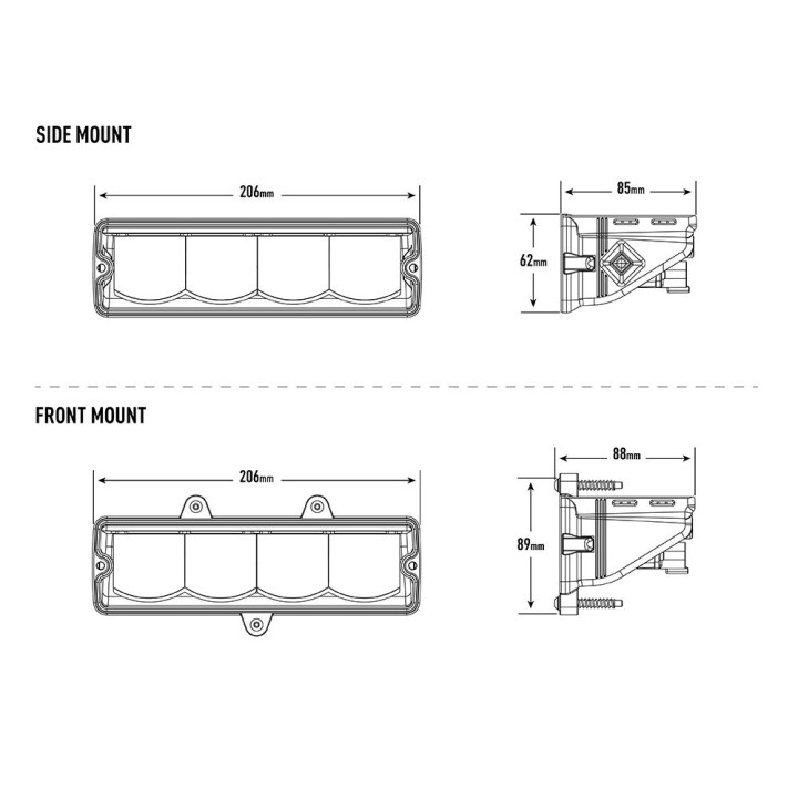 EC Approved LED Projector, Lazer Lamps Carbon-4 Drive (Gen 3) with Side Mounting Kit, Luminous Flux 6,240Lm, Power 56W - EDK.ro