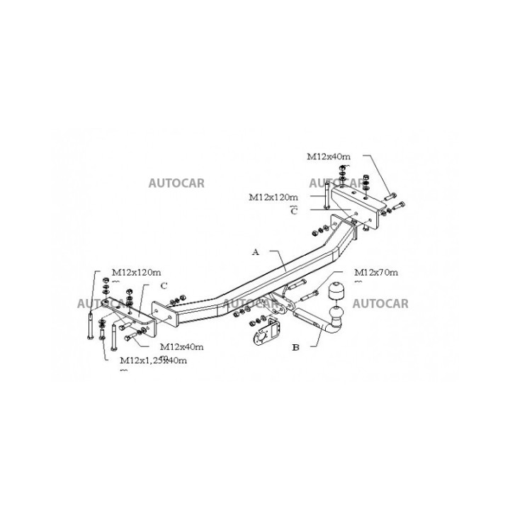 Cârlig de Remorcare, Auto-Hak, Sistem Semi-Demontabil, Mitsubishi Pajero Sport 3/5 Uși 1998 - 2013 - EDK.ro