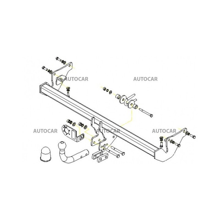 Towbar, Auto-Hak, Semi-Detachable System, Mitsubishi Space Star 1998 - 2005 - EDK.ro