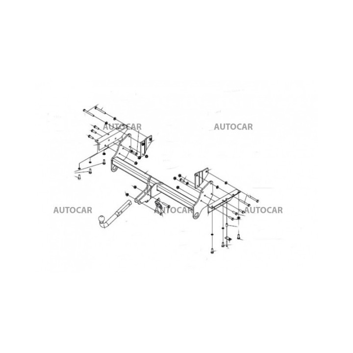 Vertical Detachable Towbar with Key, Brink 3/5 Doors, Mitsubishi Pajero 2007 - Present - EDK.ro