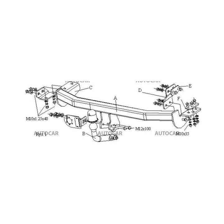 Towbar, Auto-Hak, Automatic Detachable System, Nissan Almera 4-Door 1995 - 2000 - EDK.ro