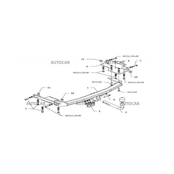 Cârlig de Remorcare, Auto-Hak, Sistem Semi-Demontabil, Nissan Murano 2003 - 2007 - EDK.ro