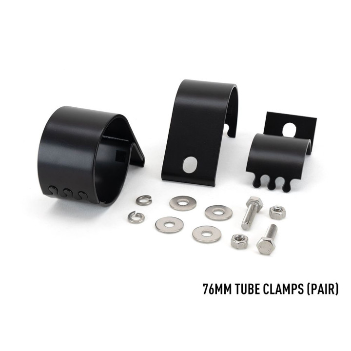 EC Approved LED Projector Integration Kit, Lazer Lamps 76mm Tubular Pipe Clamp Black pair - EDK.ro