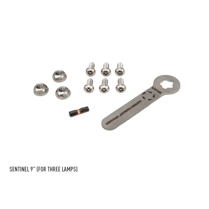Kit de Integrare Proiectoare LED Omologate, Lazer Lamps Anti theft mounting kit for 3 x Sentinel 9" - EDK.ro