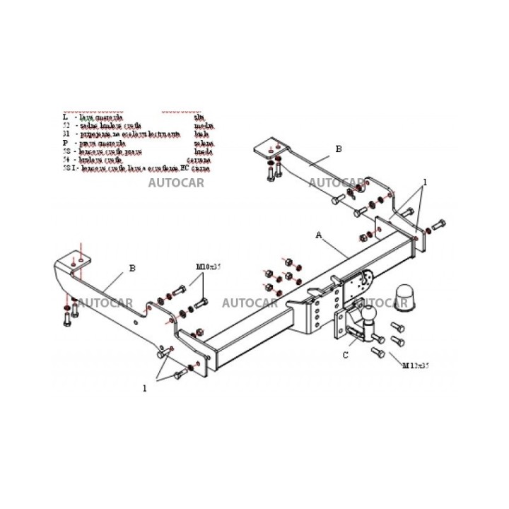 Towbar, Auto-Hak, Semi-Detachable System, Renault Master Chassis Cab 1998 - 2010 - EDK.ro