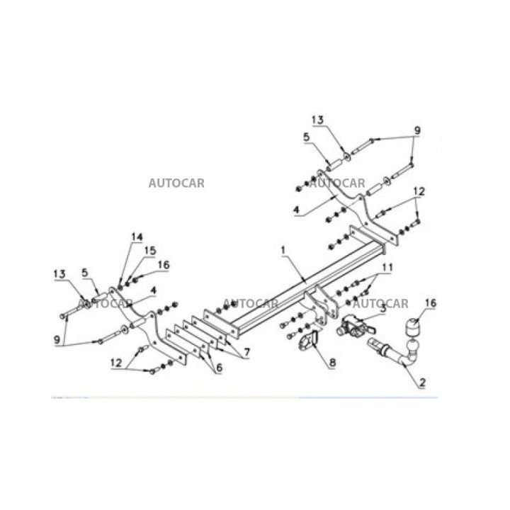 Towbar, Auto-Hak, Automatic Detachable System, Renault Laguna Station Wagon 2007 - Present - EDK.ro