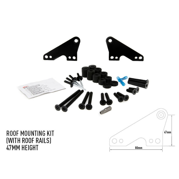 EC Approved LED Projector Integration Kit for Roof, Lazer Lamps Roof mounting kit with roof rails height 47 mm - EDK.ro