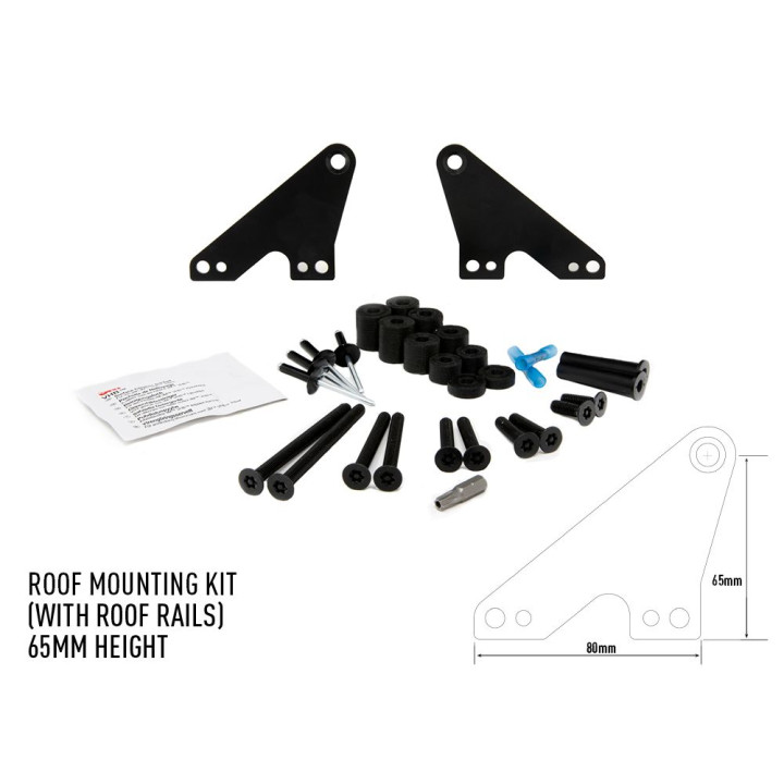 EC Approved LED Projector Integration Kit for Roof, Lazer Lamps Roof mounting kit with roof rails height 65 mm - EDK.ro