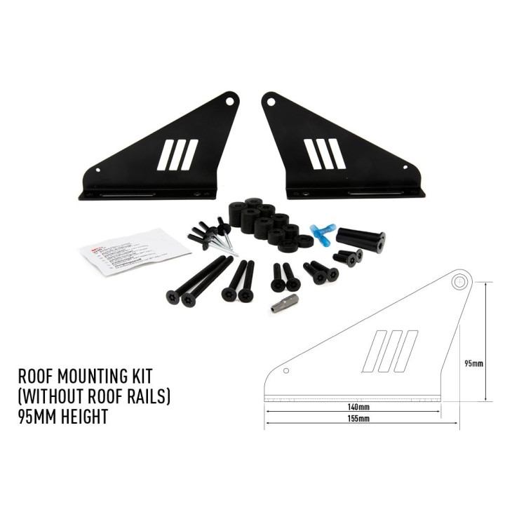Kit de Integrare Proiectoare LED Omologate Pentru Plafon, Lazer Lamps Roof mounting kit without roof rails height 95 mm - EDK.ro