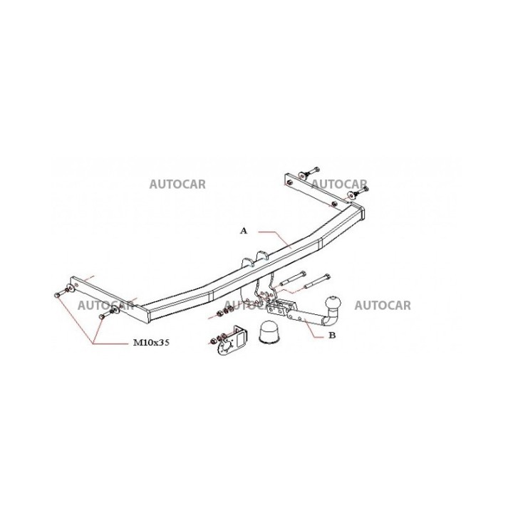 Towbar, Auto-Hak, Automatic Detachable System, Seat Toledo 4-Door 1998 - 2004 - EDK.ro