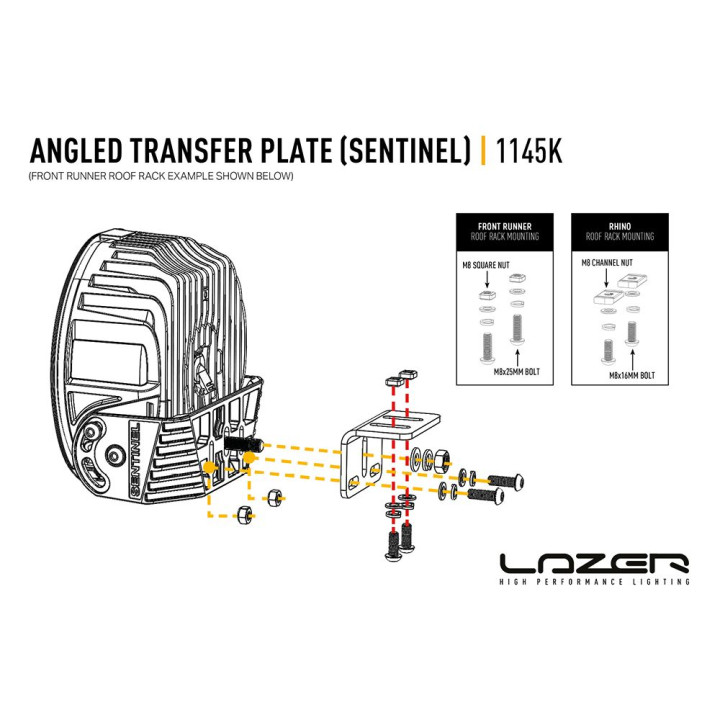 EC Approved LED Projector Integration Kit, Lazer Lamps Angular Transfer Plate Sentinel - EDK.ro